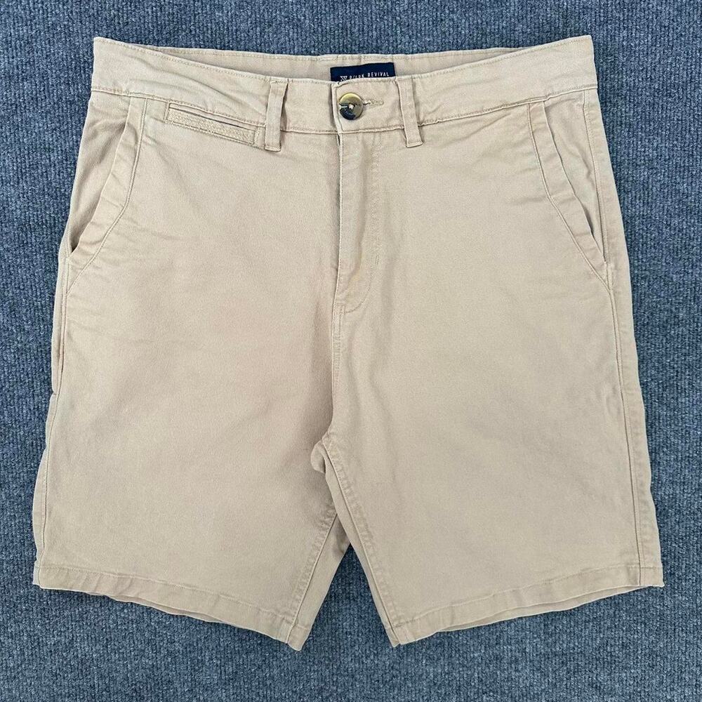 Roark Revival Men’s Cotton Twill Chino Shorts Classic Muted Tone Khaki Shorts 32 - Picture 1 of 8